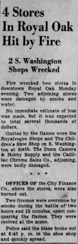 Dunns Camera - Jul 1953 Fire (newer photo)